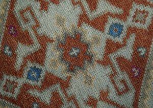 Vibrant Colorful Silver, Beige, Blue and Brown Traditional Heriz Multi Size wool Area Rug