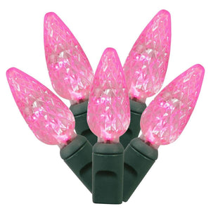 Vickerman 100 Pink C6 LED Single Mode Christmas Lights