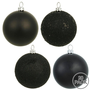 Black Christmas Ball Ornament Assortments (Set of 20)