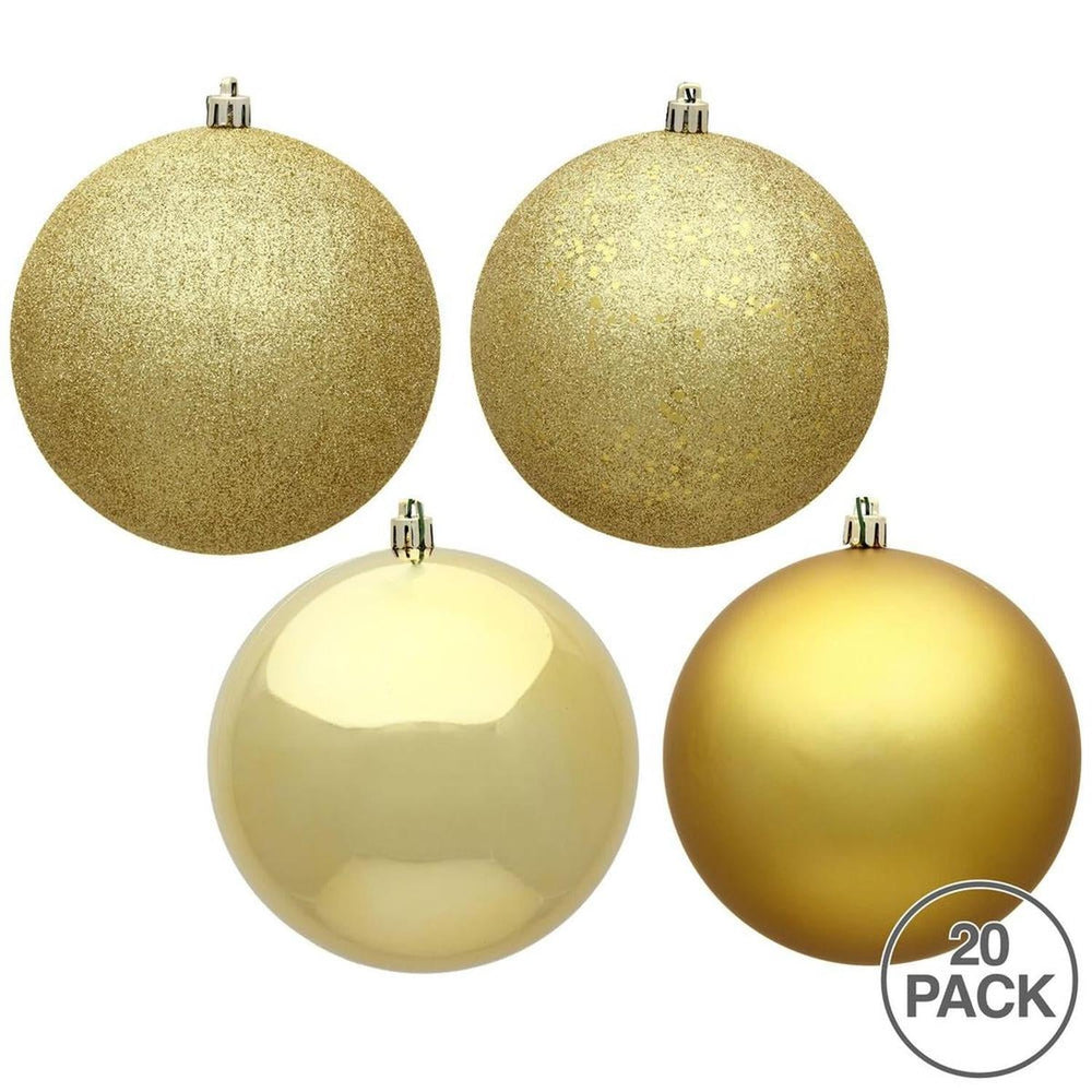 Gold 4-Finish Ball Ornament Assortment (Set of 20)