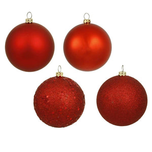 Red Christmas Ball Ornament Assortment (Set of 20)