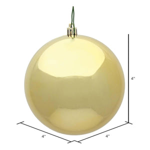 Gold Shiny Ball Christmas Ornaments (6 pack)