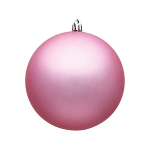 4" Pink Matte Ball Christmas Tree Ornament (6 pack)