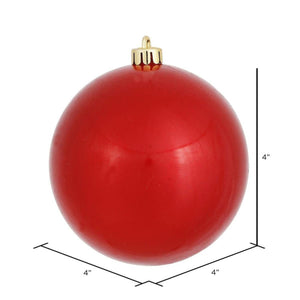 Red Candy Ball Christmas Ornaments (6 pack)