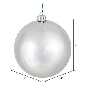 Silver Shiny Ball Christmas Ornaments (6 pack)
