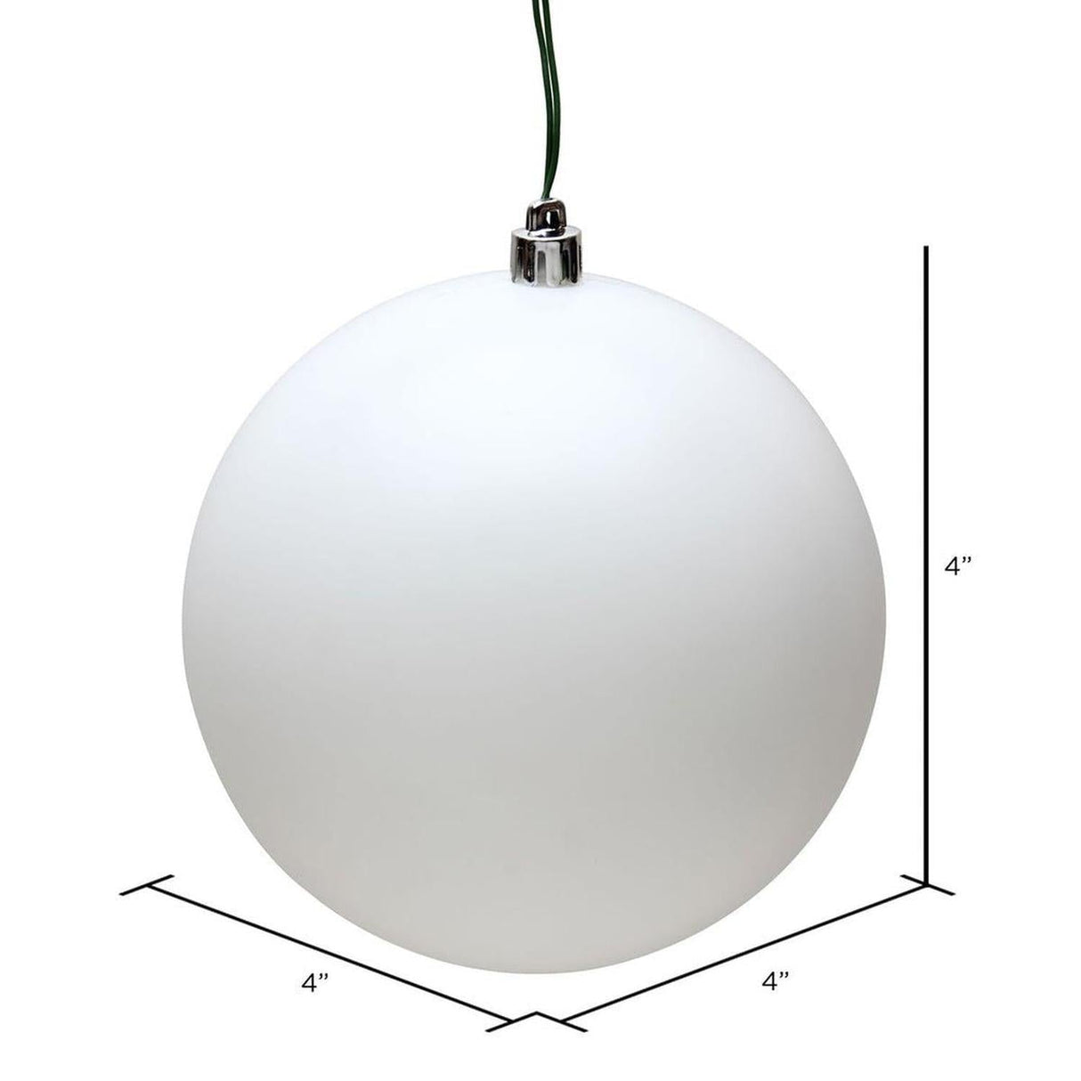 White Matte Ball Christmas Ornaments (6 pack)
