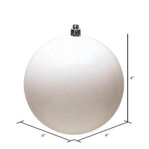 White Shiny Ball Christmas Ornaments (6 pack)
