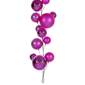 6' Hot Pink Extra Large Ball Branch Garland