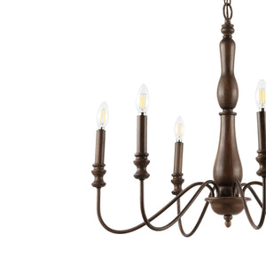 Victoria 6 - light rustic midcentury iron led chandelier - Tuesday Morning - Chandeliers