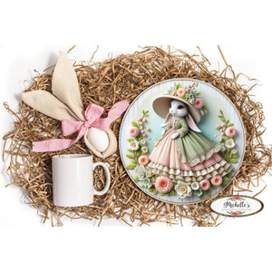 Victorian Easter Bunny Floral Sign