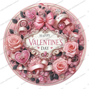 Victorian Valentine's Day Pink Sign - Wreath Enhancement