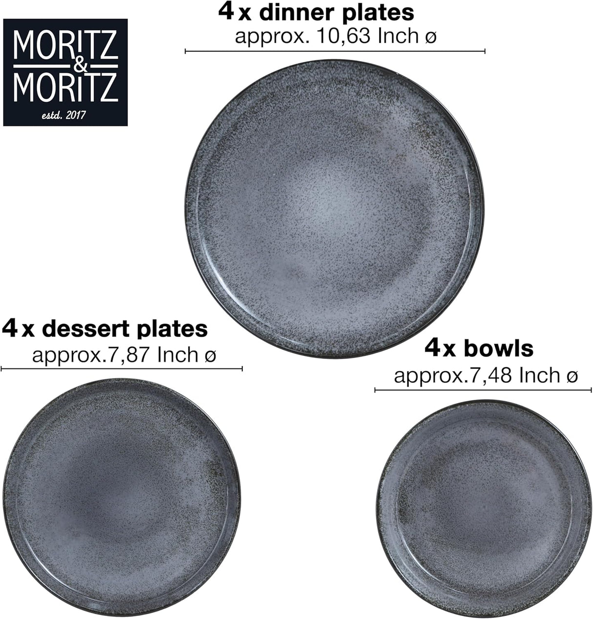 VIDA 12-Piece Porcelain Dinnerware Set