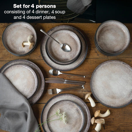 VIDA 12-Piece Porcelain Dinnerware Set