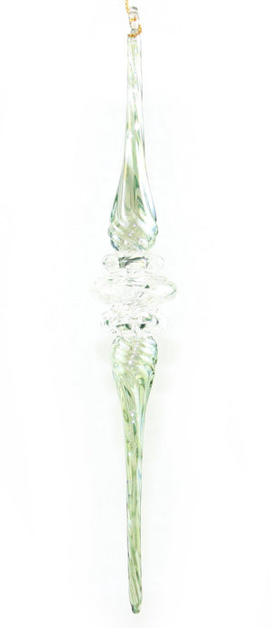 Seafoam Spiral Icicle Ornament