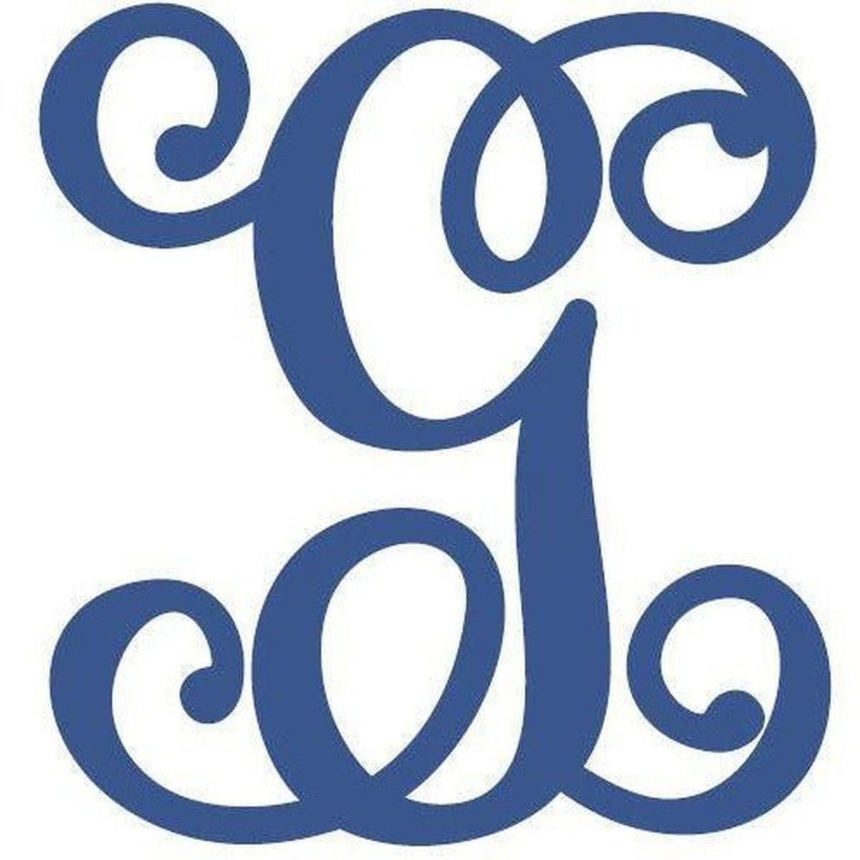 Vine Monogram Script Letter - Unfinished Wood