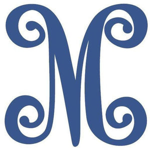 Vine Monogram Script Letter - Unfinished Wood