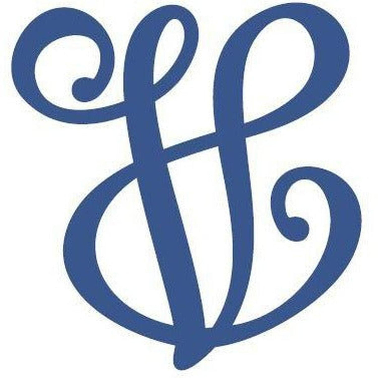 Vine Monogram Script Letter - Unfinished Wood