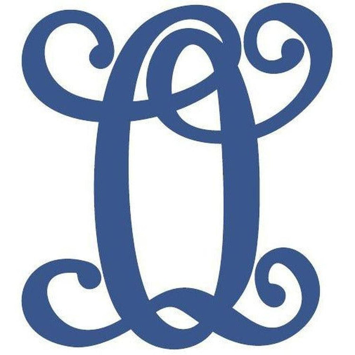 Vine Monogram Script Letter - Unfinished Wood