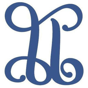 Vine Monogram Script Letter - Unfinished Wood