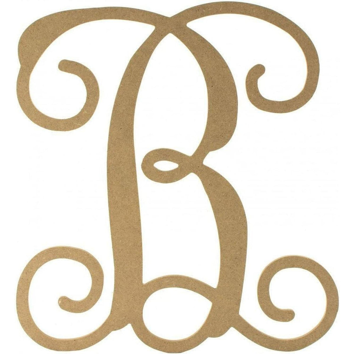 Vine Monogram Script Letter - Unfinished Wood