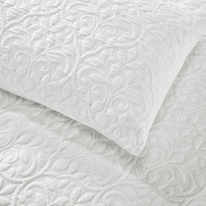 Vineyard Cotton Blend Medium Weight Matelasse Floral Scroll Coverlet - Coverlet by Superior Brand