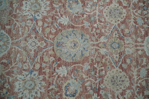 Vintage Hand Knotted 8x10 Rust and Blue Traditional Oxidized Textured Persian Low Pile Wool Rug | TRD2601