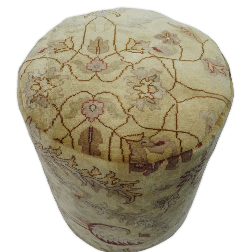 Vintage Persian Pouf, Footstool, Chair or Footrest made from fine woolen hand knotted Area Rug | TRD132