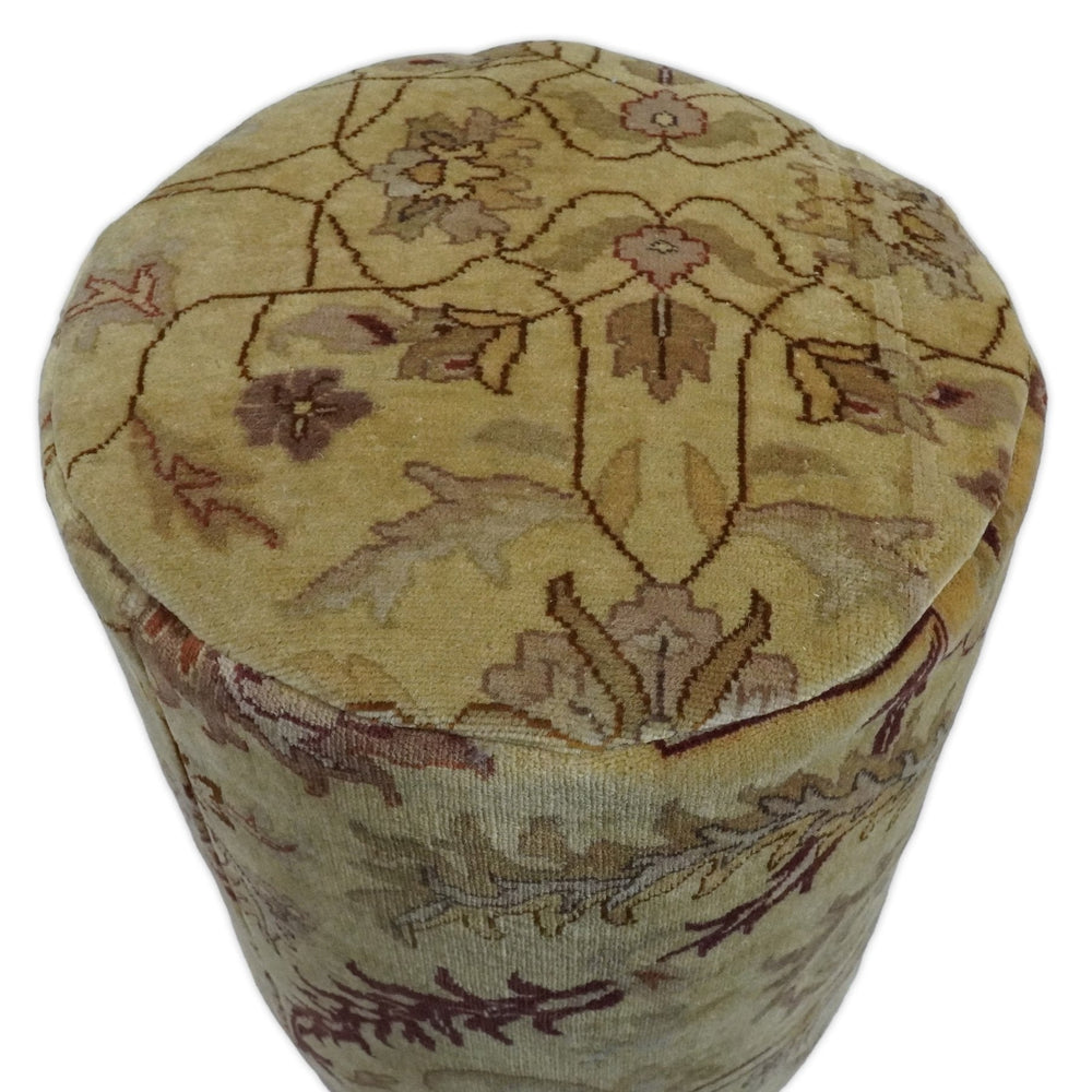 Vintage Persian Pouf, Footstool, Chair or Footrest made from fine woolen hand knotted Area Rug | TRD132