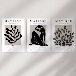 Matisse Posters Set of 3. Minimalist Botanical, Figure Prints
