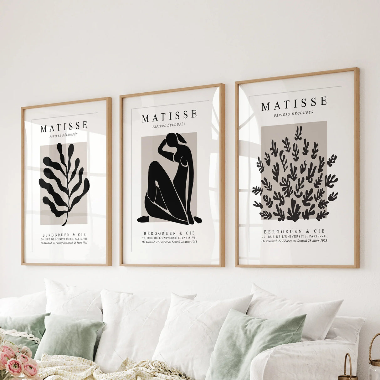 Matisse Posters Set of 3. Minimalist Botanical, Figure Prints