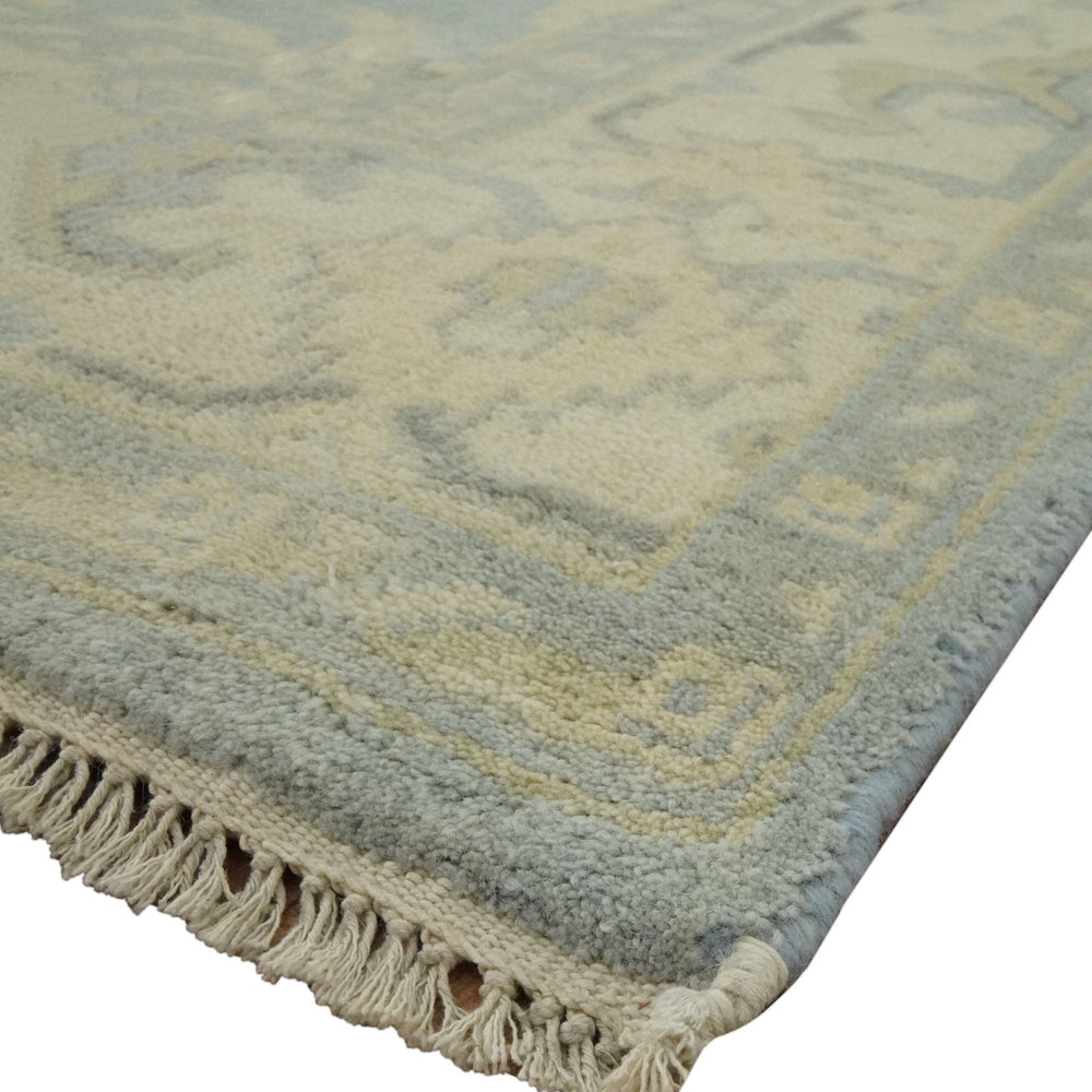 Vintage Style Hand Knotted Gray and Beige 6x9 Traditional Oriental Oushak wool rug