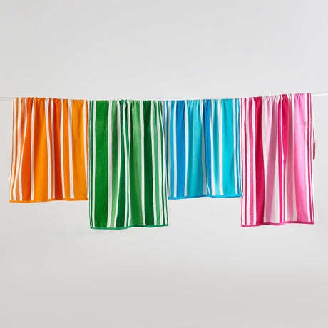 Cotton velour cabana stripe beach towel - novia collection