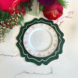 Vista Green Wavy Faux Leather Placemats