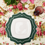 Vista Green Wavy Faux Leather Placemats