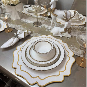 Vista Ivory Wavy Faux Leather Placemat