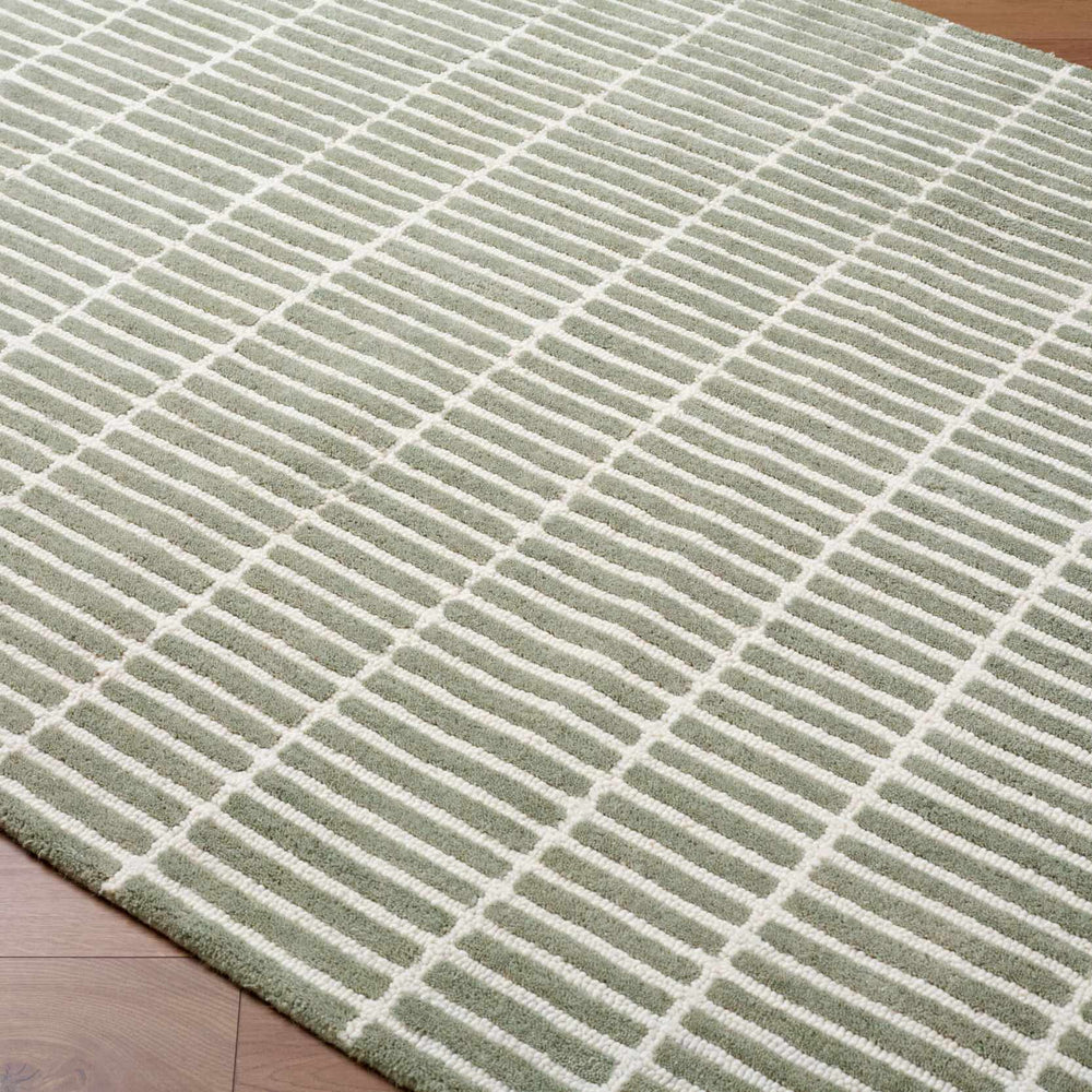 Finial Olive Wool Area Rug