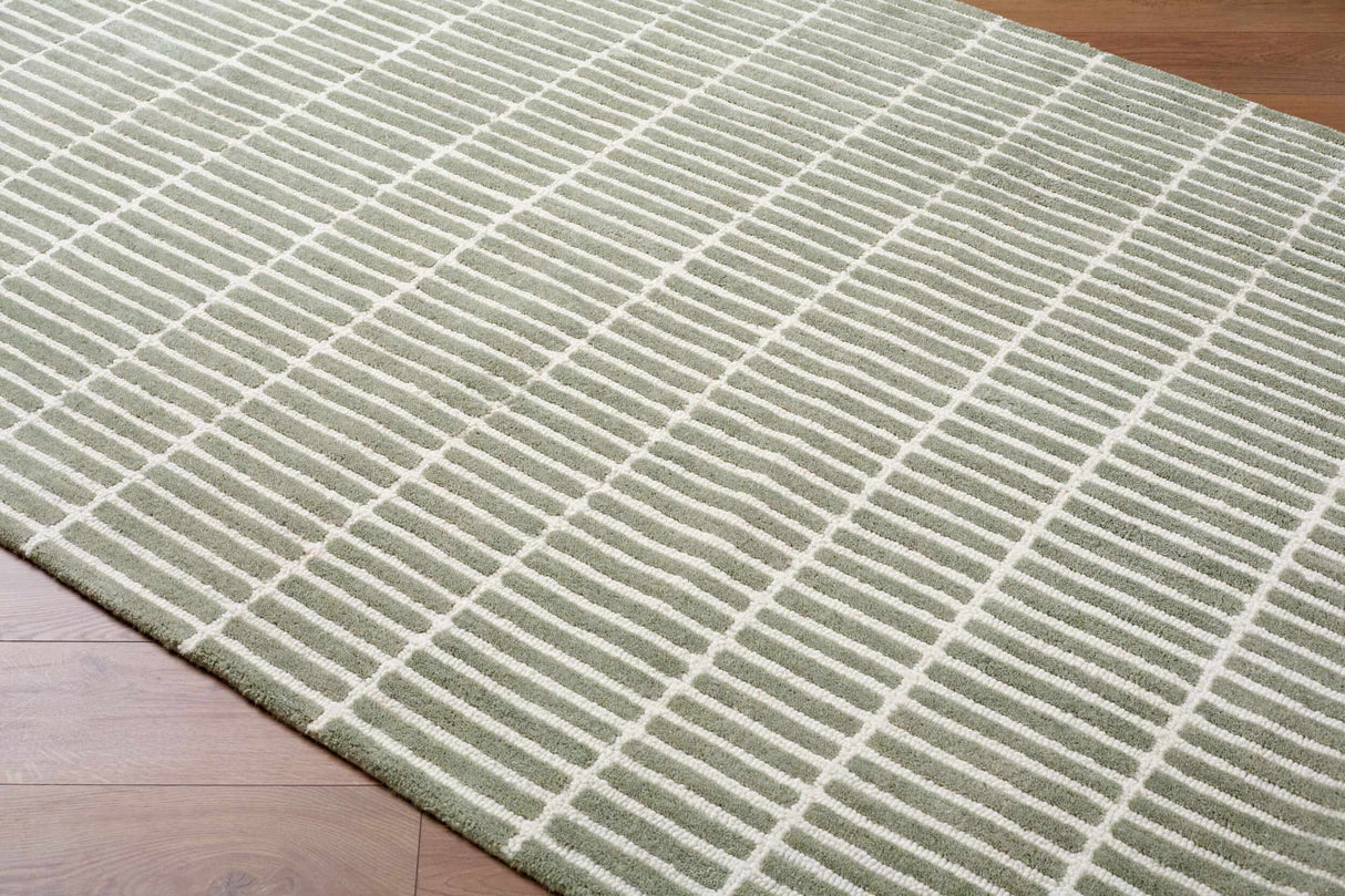Finial Olive Wool Area Rug