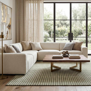 Finial Olive Wool Area Rug