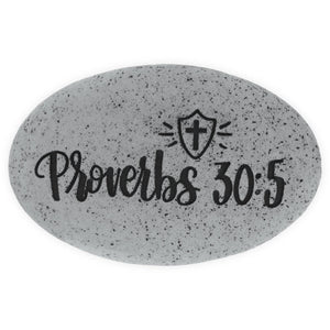Proverb Stone - He is a Shield to those Who take Refuge in Him