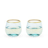 Aqua Bubble Stemless Wine Glass Set by Twine