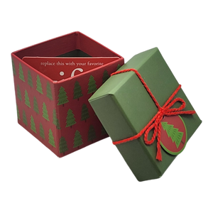 Gift Box Cube for Gift Cards - 3" x 3" -  Trees