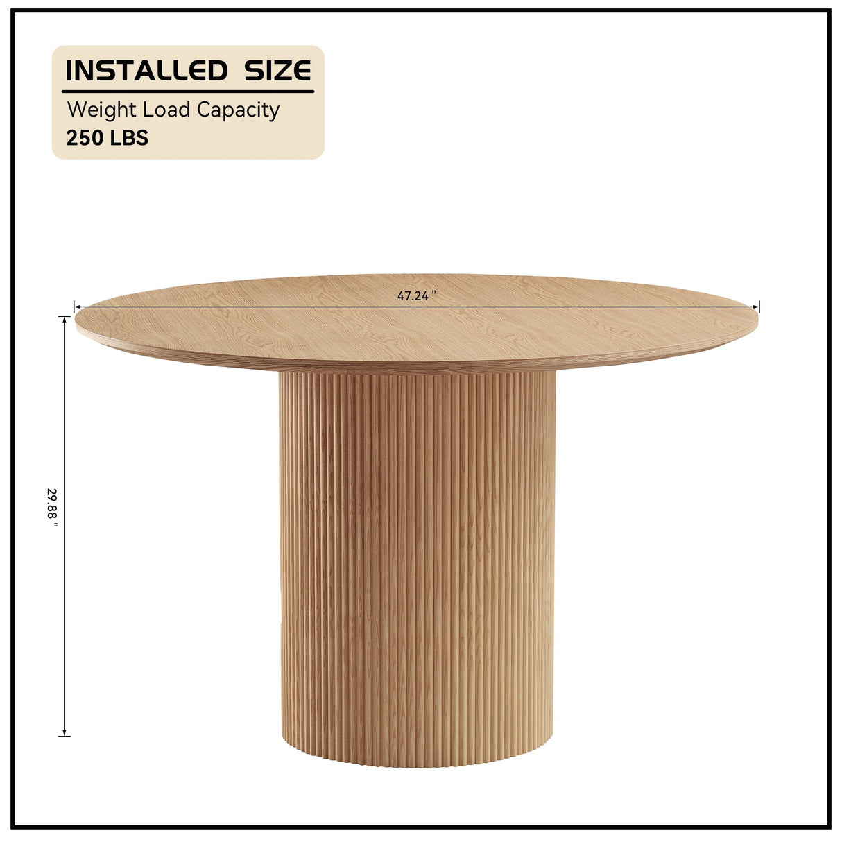 Volet 47.24" Round Dining Table with Wave Pattern Base - Dining Tables