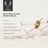 Raye crystal heavy base martini glasses viski®