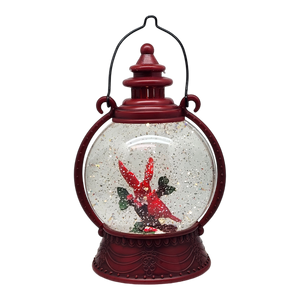 Cardinal Lighted Spinning Water Globe - Getting Ready To Fly