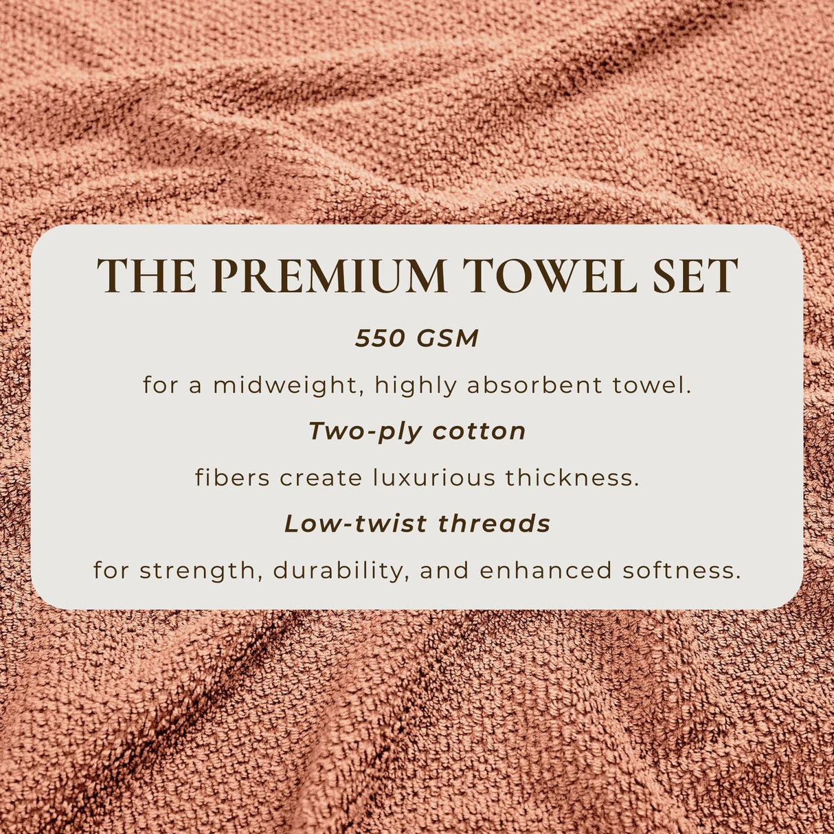 Cotton textured bath towel set - acacia collection