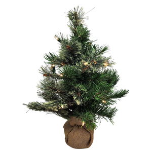 Pre-lit Cashmere Pine Tree - 18 Inch