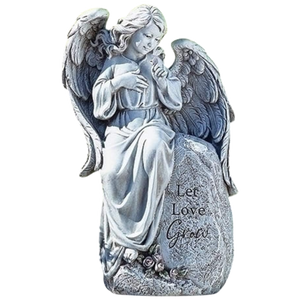 Seated Angel Garden Statue - 12 Inches Tall