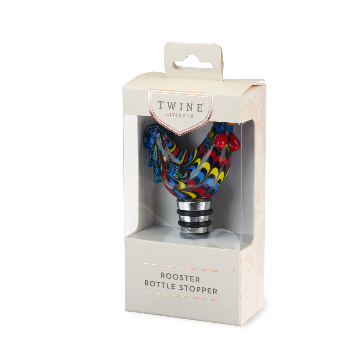 Rooster glass bottle stopper twine®