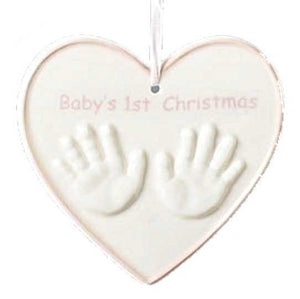 Hands in Heart Babies First Christmas - Pink