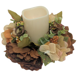 9-Inch Autumn Candle Ring with LED Pillar Candle